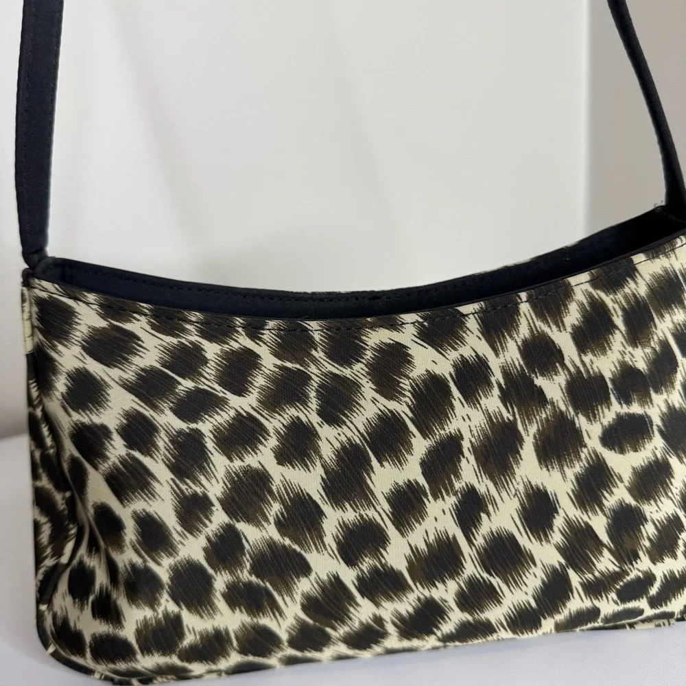 Kathy Ireland Y2K Vintage‎ Animal Print Leopard Neutral Shoulder Bag Nylon